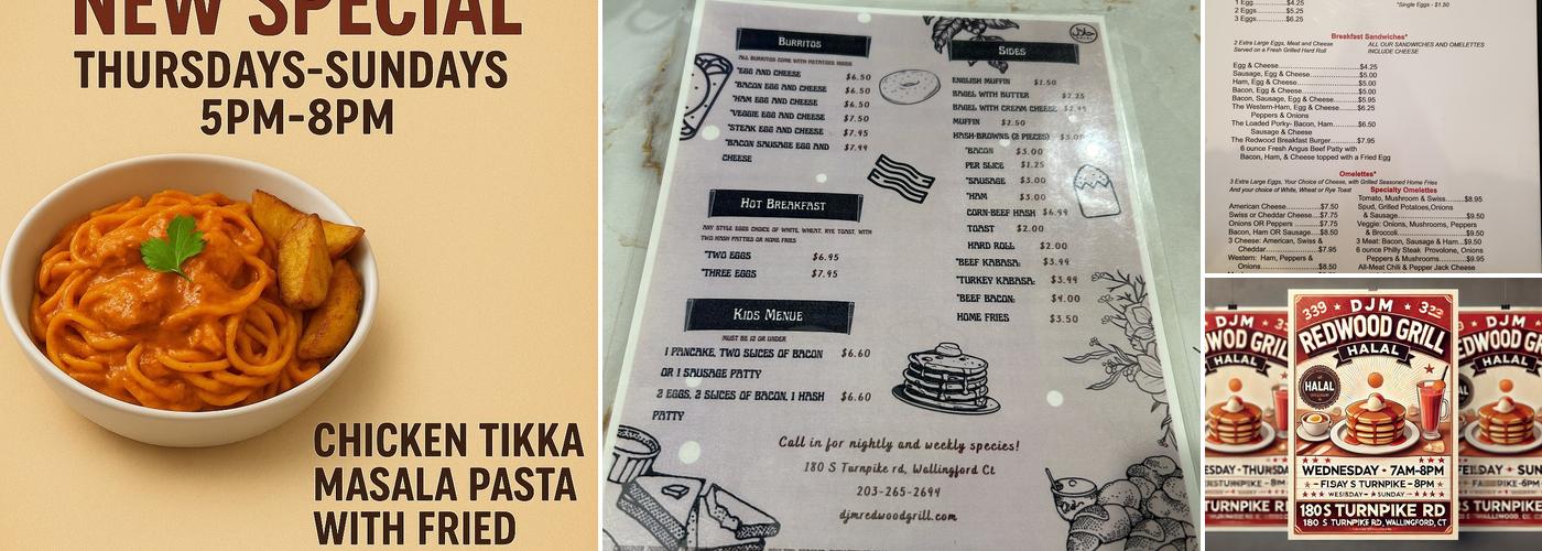 DJM Redwood Grill & Pizza Menu