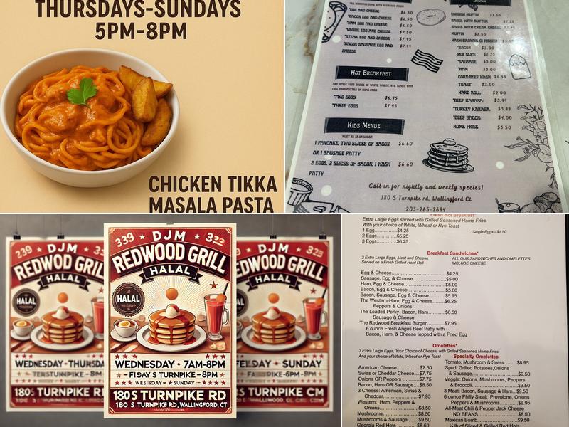 DJM Redwood Grill & Pizza Menu