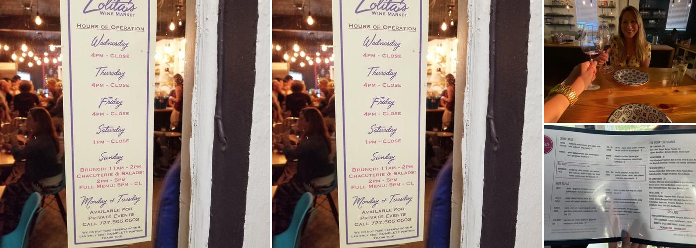 Lolita's Wine Market Menu