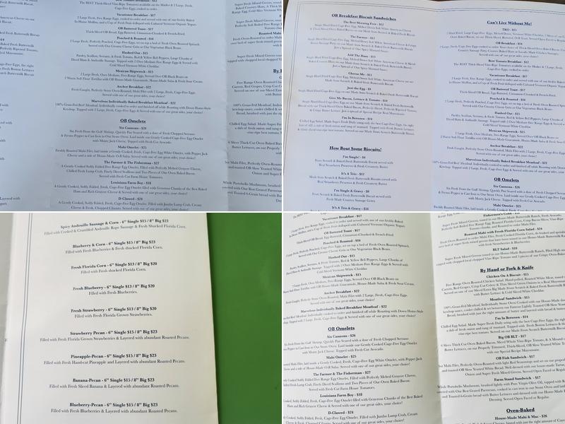 O-B House - Fort Lauderdale Menu