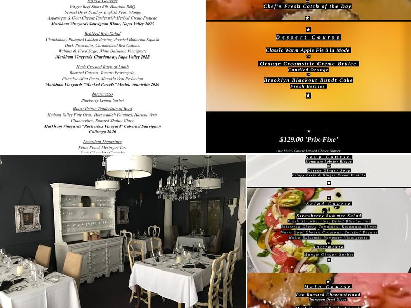 Six Tables a Restaurant Menu