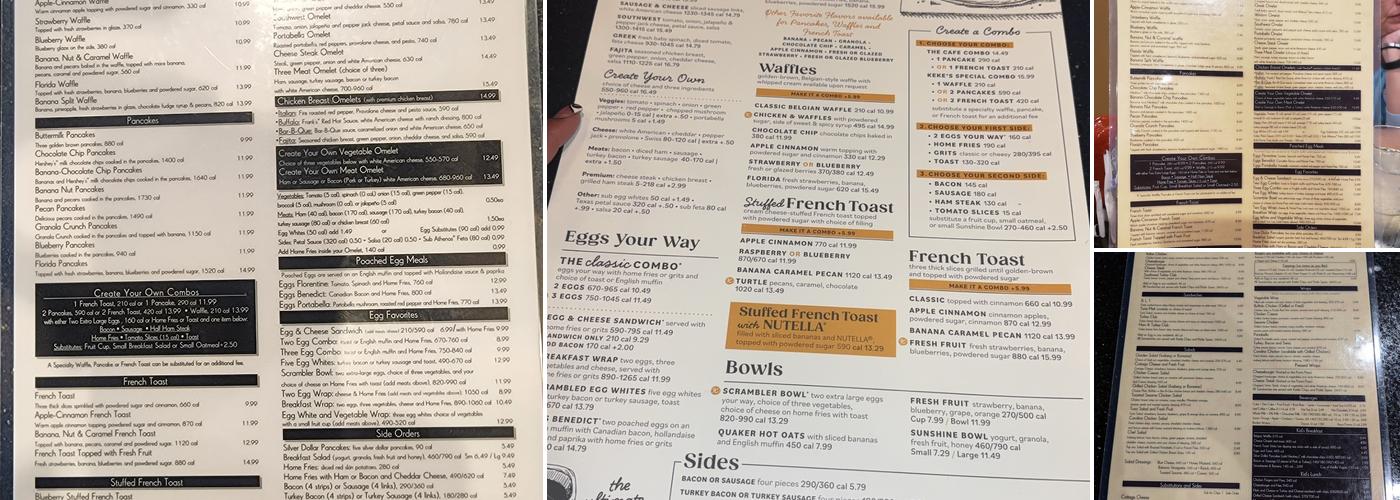 Keke's Breakfast Cafe Menu