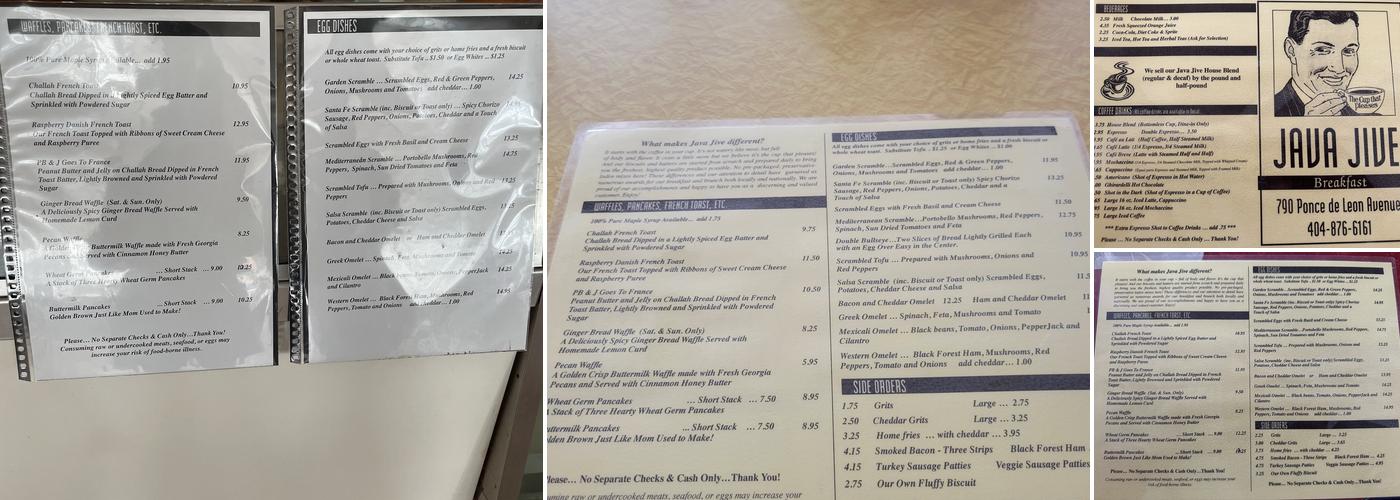 Java Jive Menu