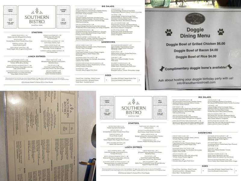 Southern Bistro Menu