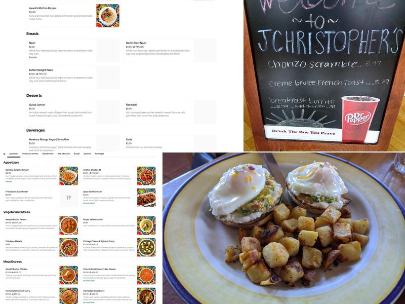 J. Christopher's Menu