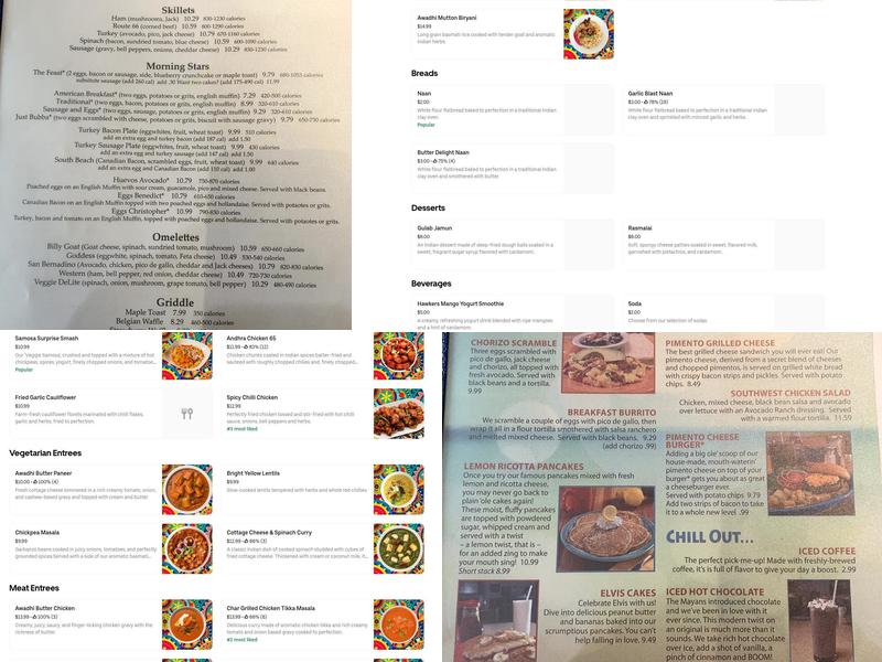 J. Christopher's Menu