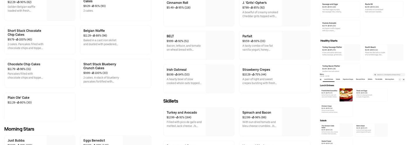 J. Christopher's Menu