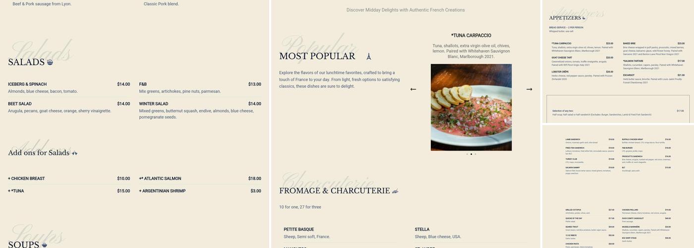 F & B Menu
