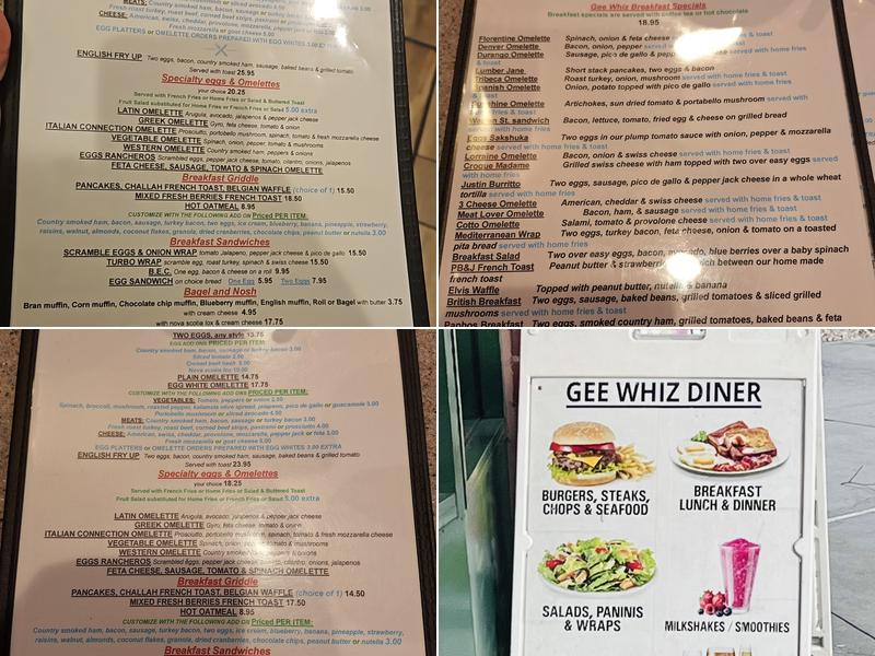 Gee Whiz Diner Menu