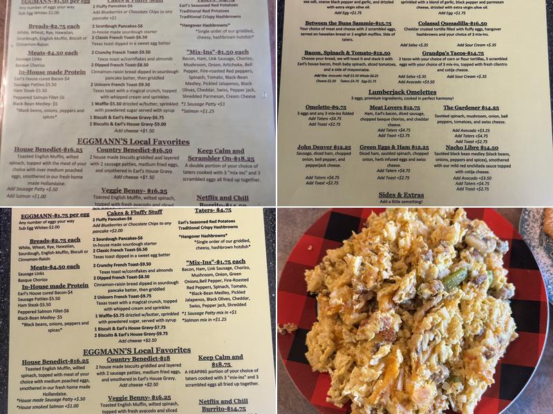 Egg Mann and Earl Menu