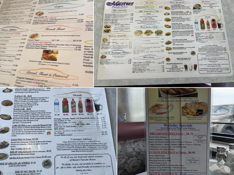 Masters Pancake House Menu