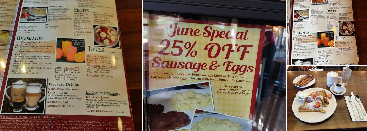 Walker Bros. Original Pancake House Menu