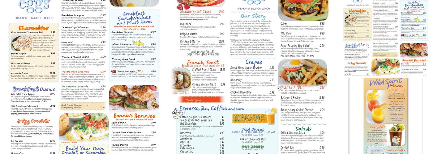 Wild Eggs Menu