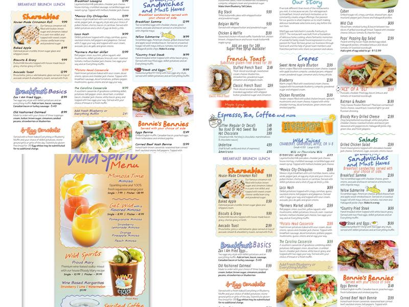 Wild Eggs Menu