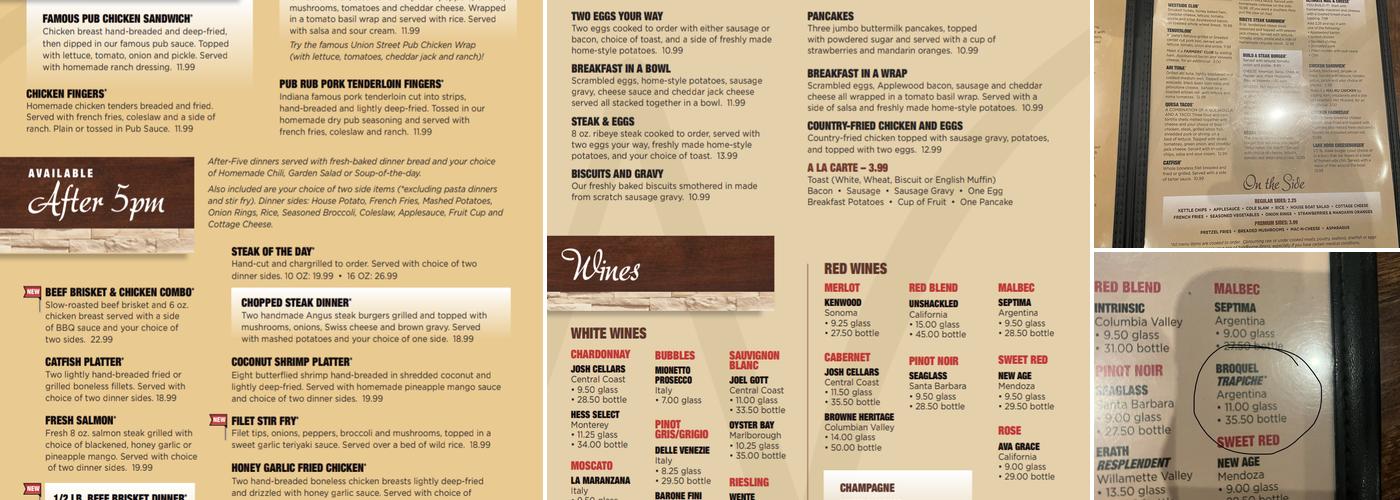 Walt's Pub & Grill Menu