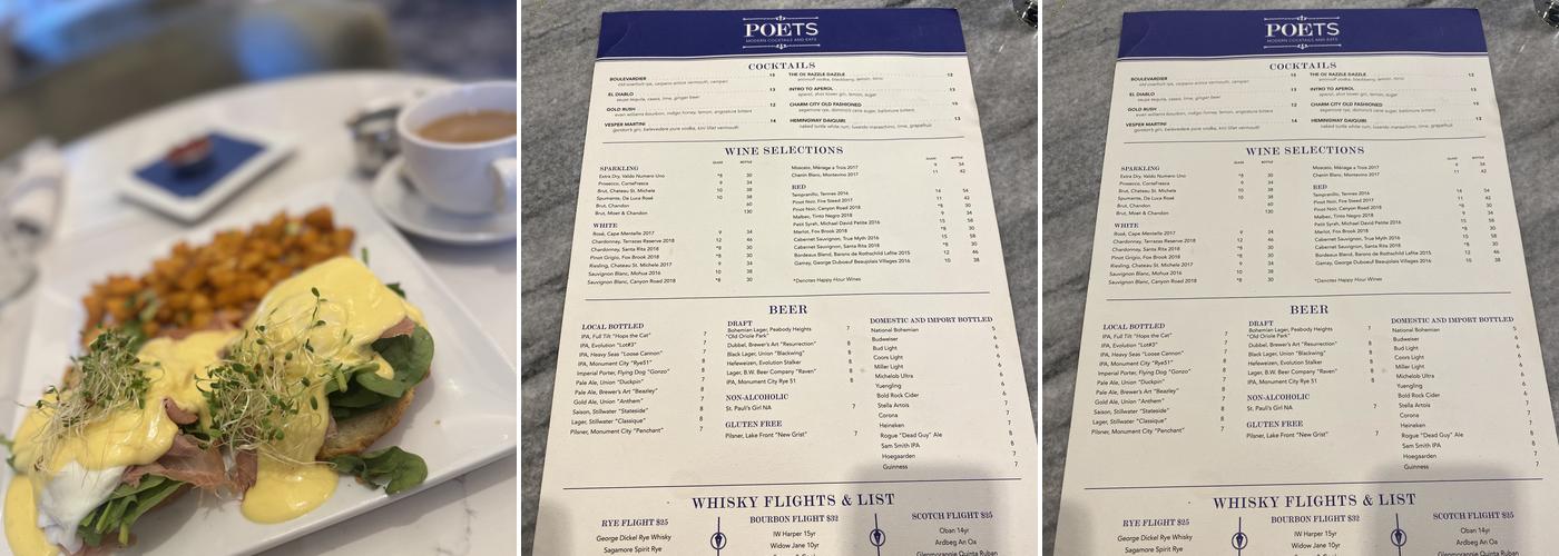 Poets Modern Cocktails & Eats Menu