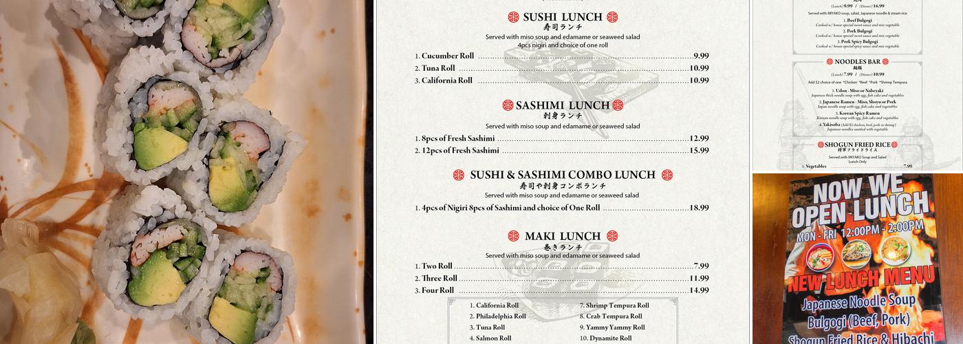 Miyako Japanese Hibachi Steak, Seafood & Sushi bar Menu