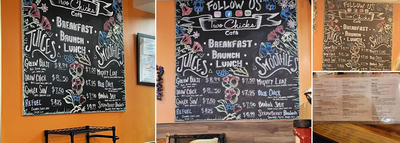 Two Chicks Café - CBD Menu
