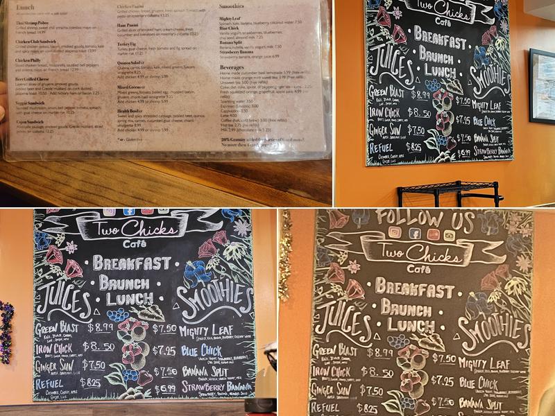 Two Chicks Café - CBD Menu