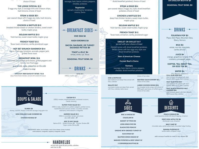 The Lodge Diner Menu