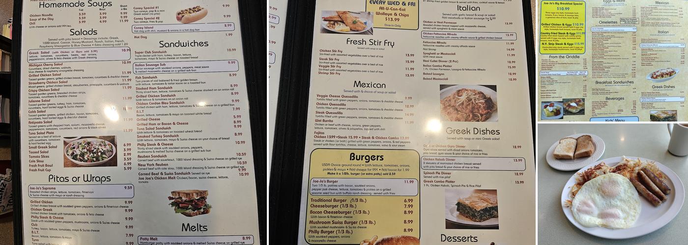 Joe Jo's Menu