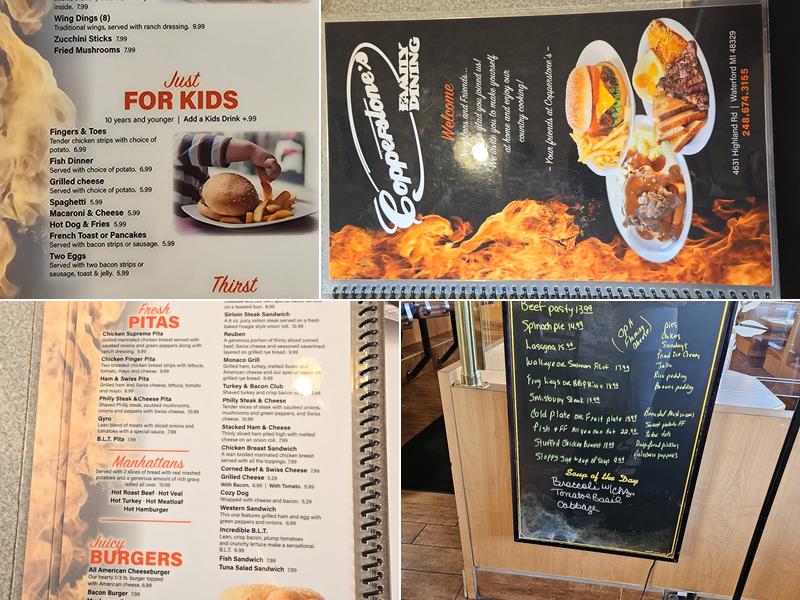 Copperstones of Waterford Menu