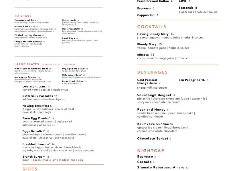 Tullibee Menu