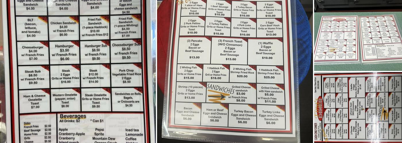 Ting's Diner Menu