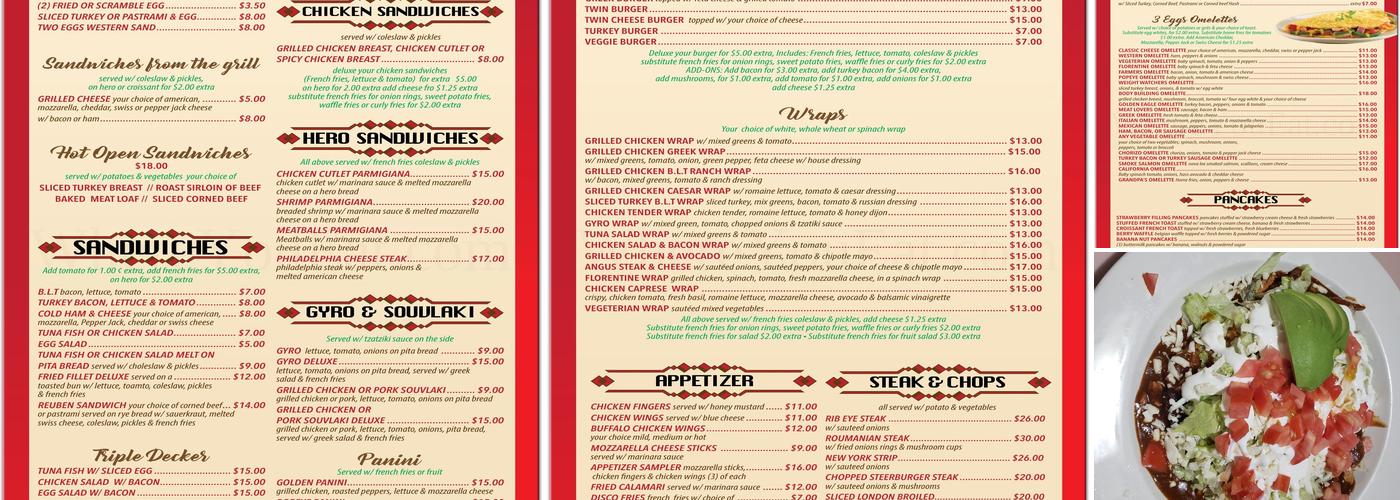 Golden Eagle II Diner Menu