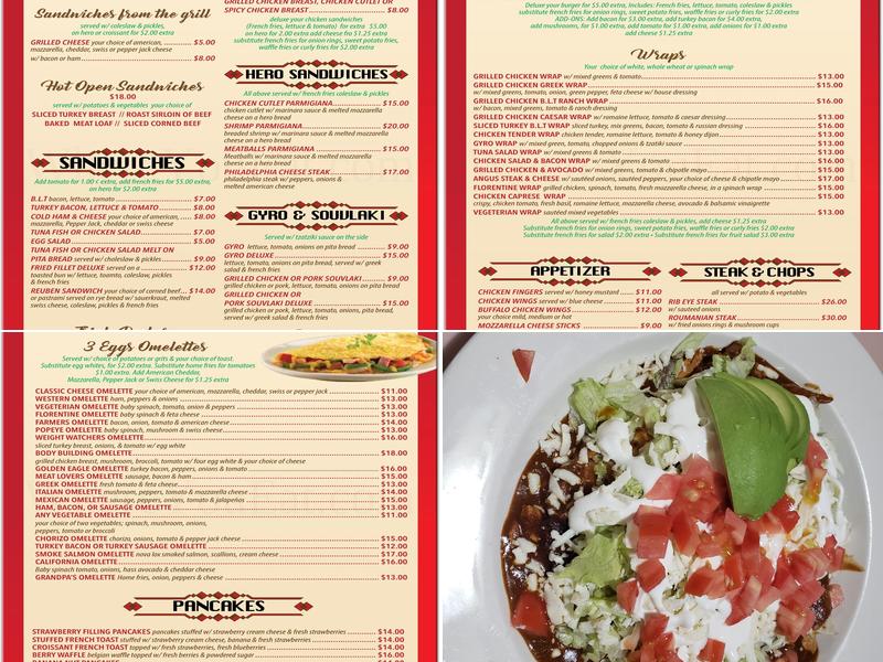 Golden Eagle II Diner Menu