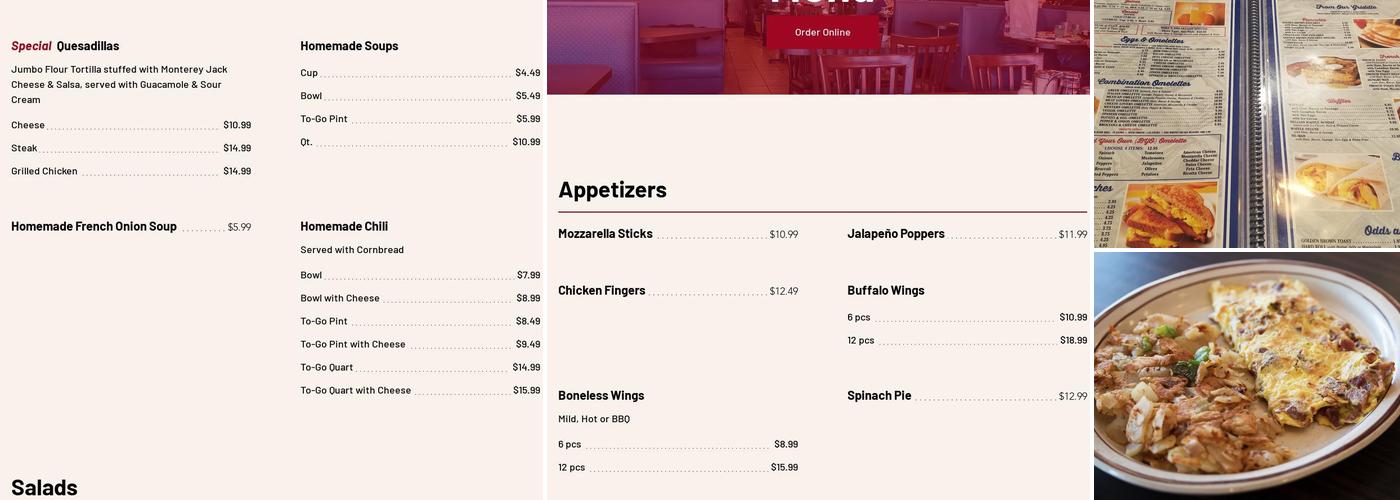 Mike's Diner of Brooklyn Menu