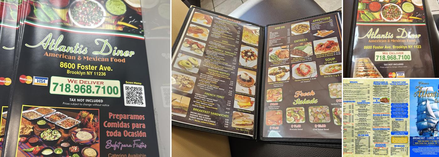Atlantis Diner Menu
