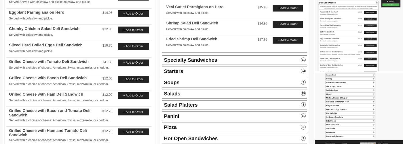 Michael's Restaurant Menu