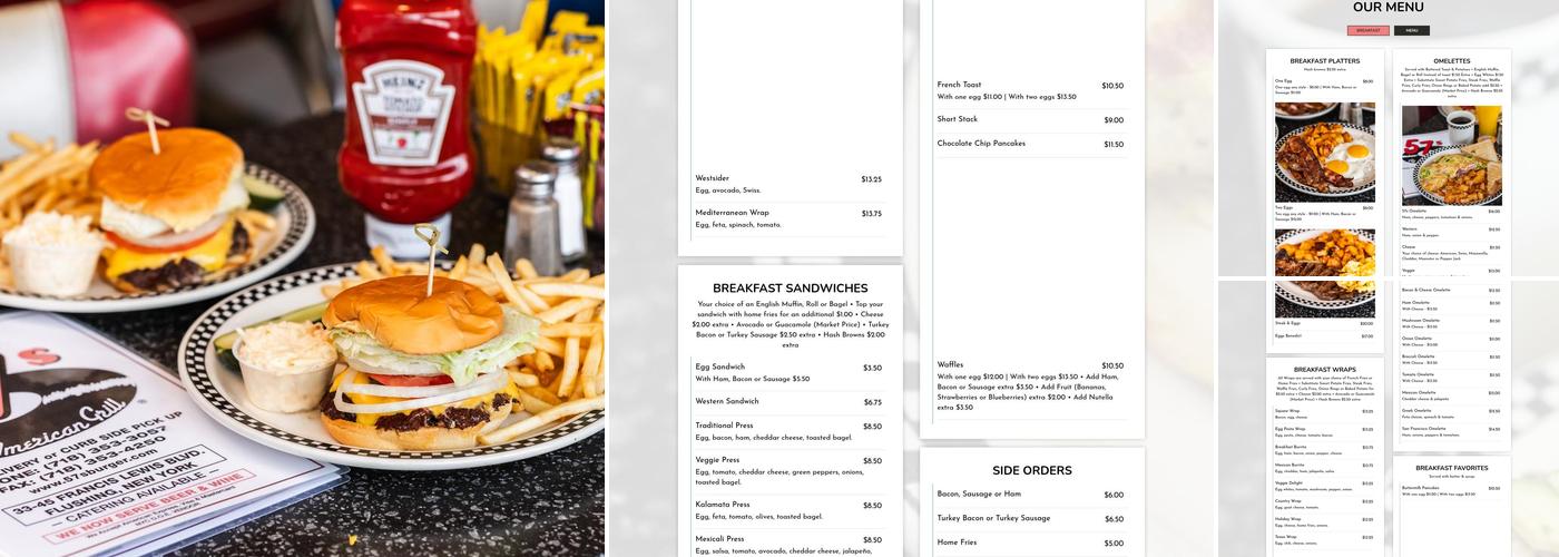 57's All American Grill Menu