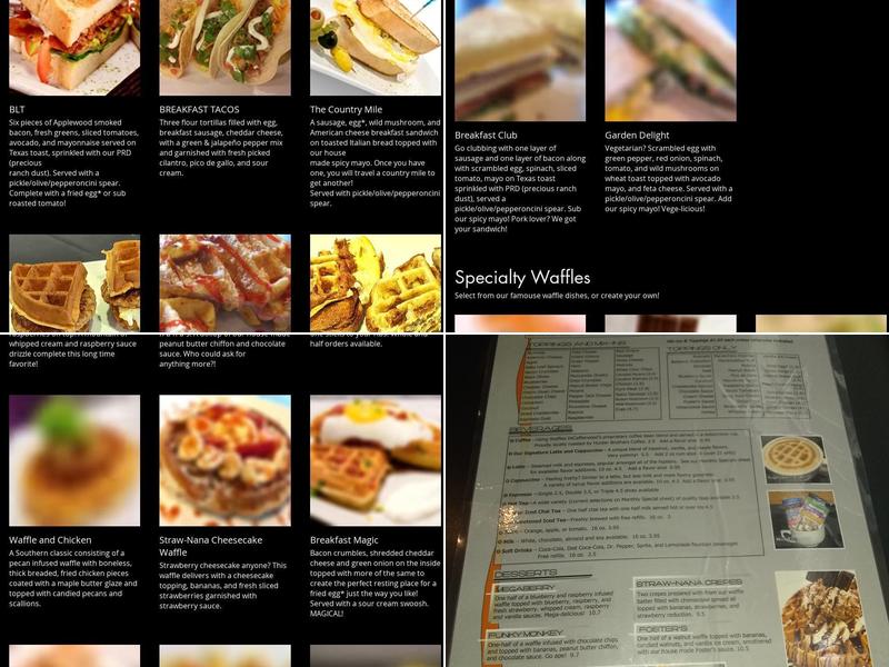 Waffles, INCaffeinated, Fifth Ave. Menu