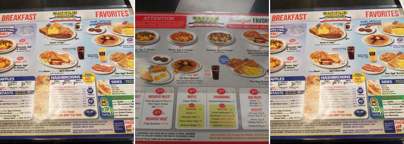 Waffle House Menu