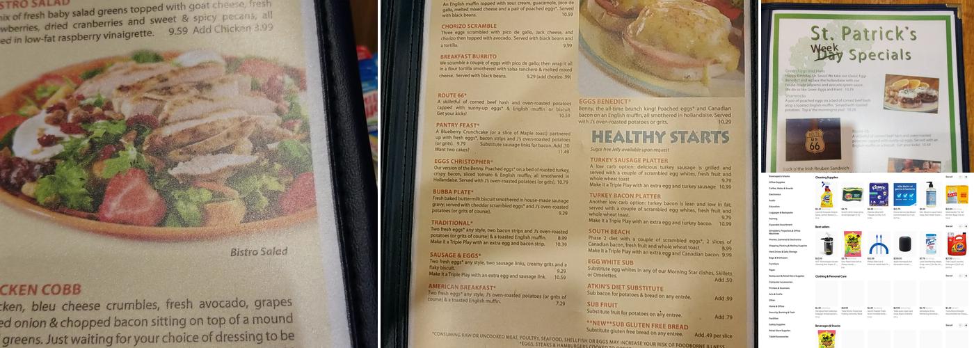 J. Christopher's Menu