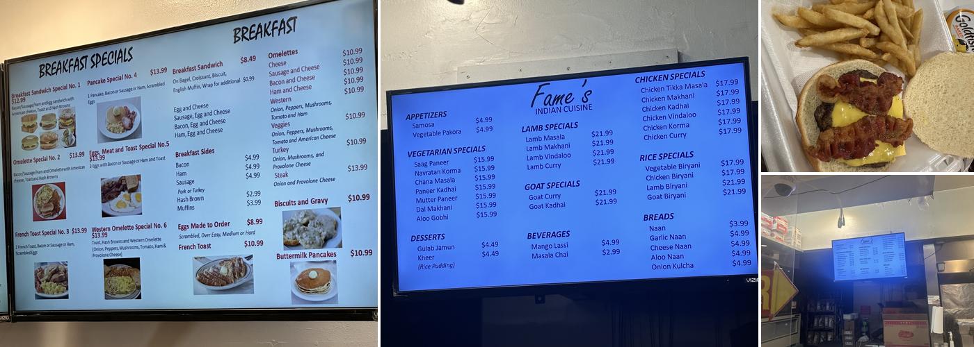 Fame's Diner Menu