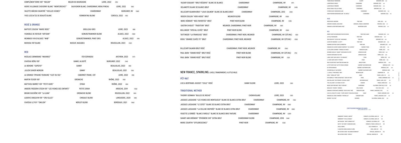 Theodore Rex Menu
