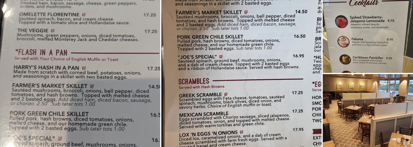 Benedict's Restaurant Menu