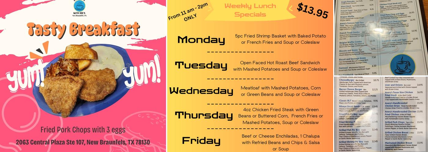 Avery's Kitchen Menu