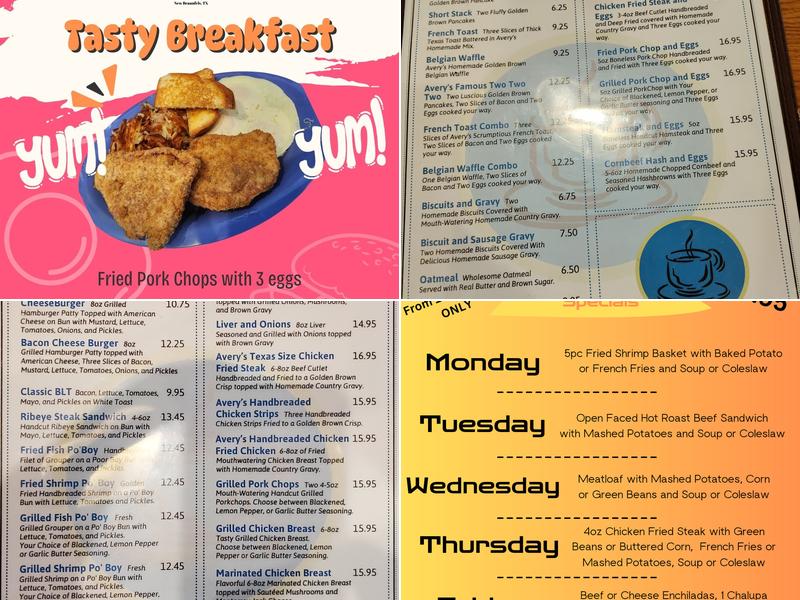 Avery's Kitchen Menu