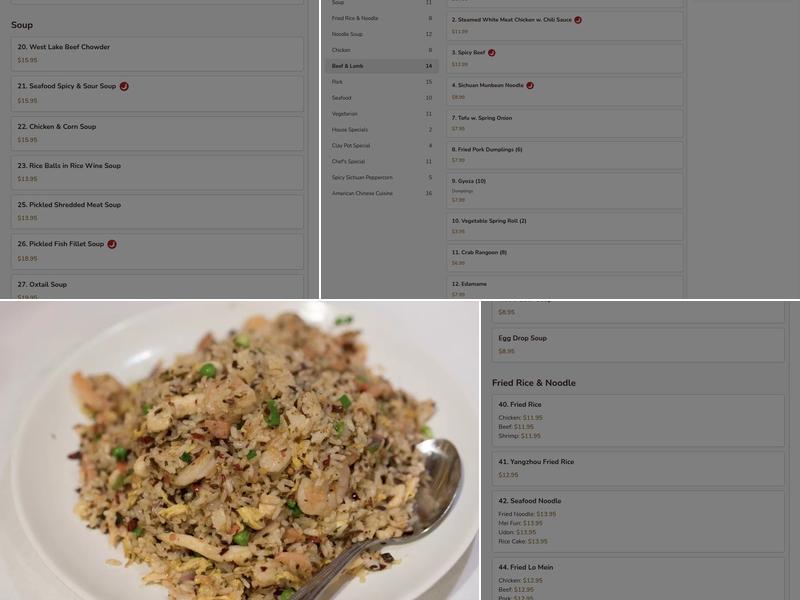 Taste of Sichuan Menu