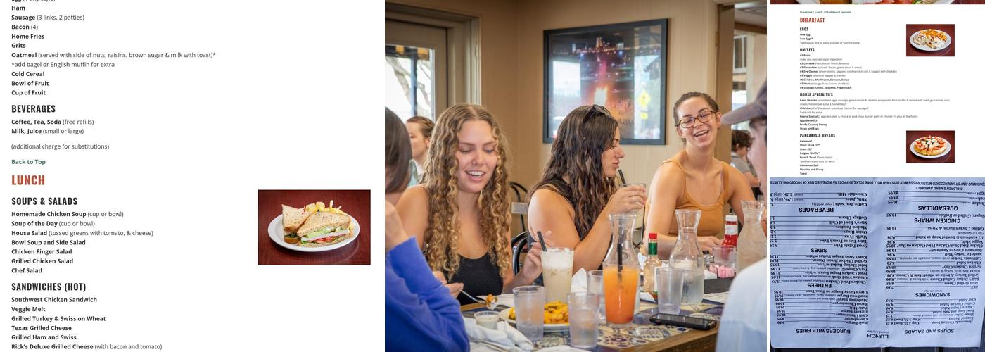 Brookside By Day Menu