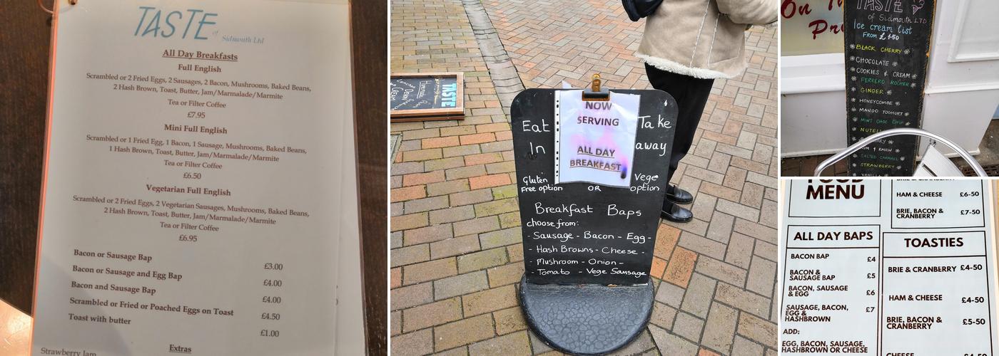Taste Of Sidmouth Menu