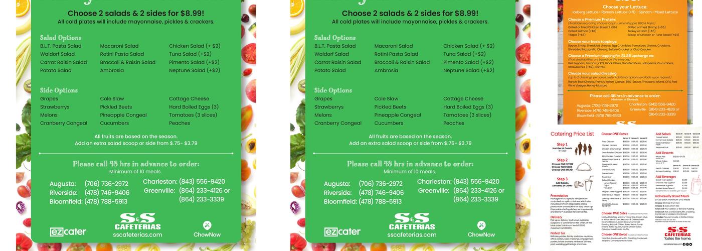 S & S Cafeterias Menu
