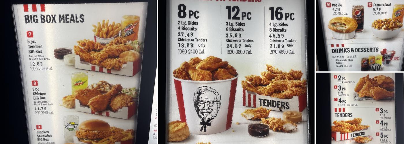 KFC Menu