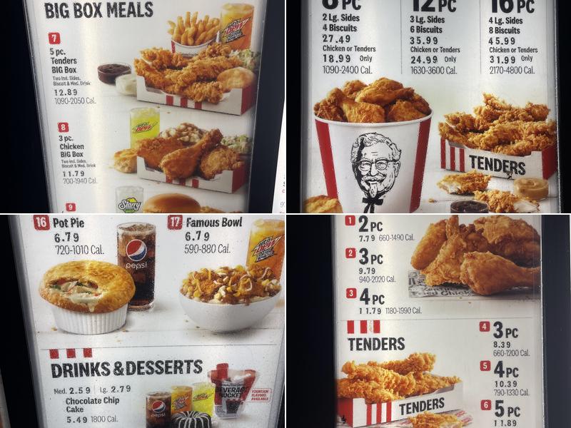 KFC Menu