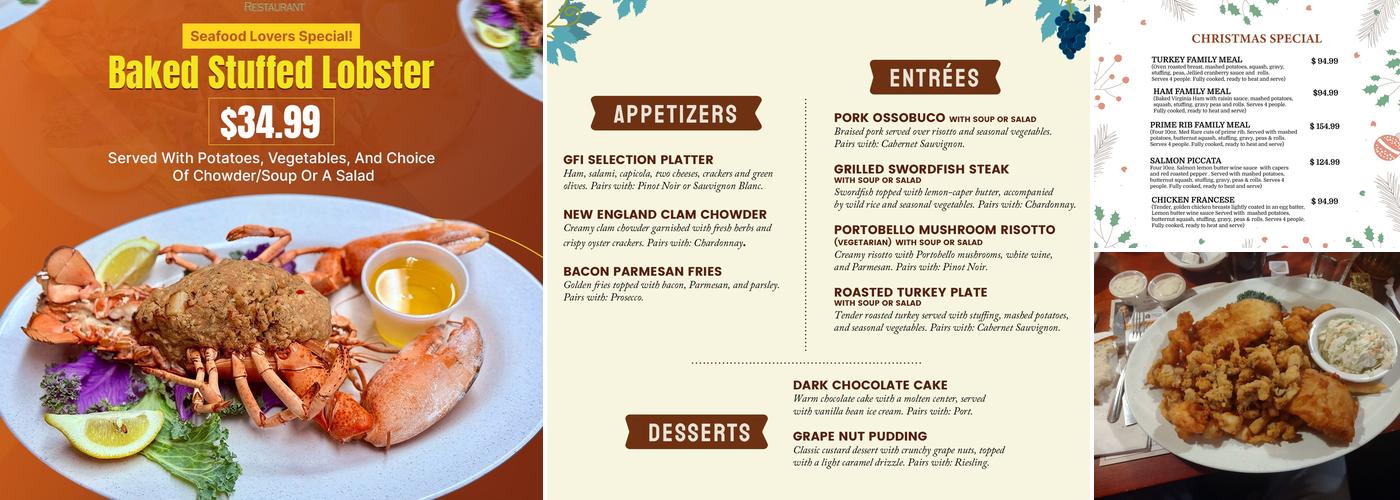 Governor Francis Inn Restaurant Menu