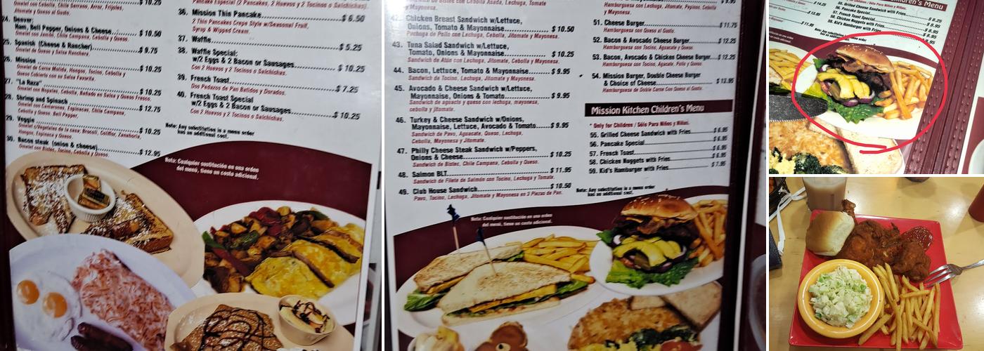 Mission’s Kitchen Menu